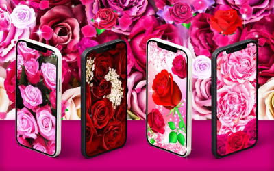 Скриншот приложения Pink red roses live wallpaper - №1