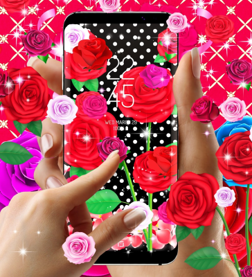 Скриншот приложения Pink red roses live wallpaper - №3