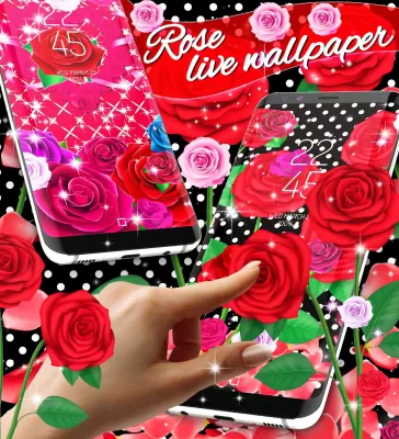 Скриншот приложения Pink red roses live wallpaper - №4