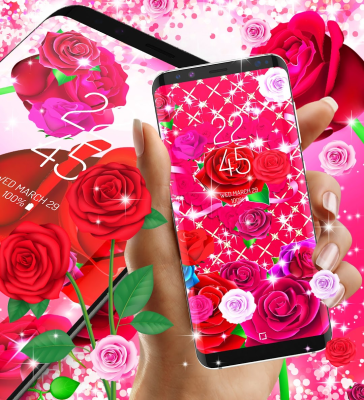 Скриншот приложения Pink red roses live wallpaper - №5
