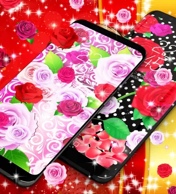 Скриншот приложения Pink red roses live wallpaper - №7