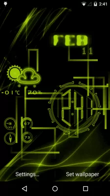 Скриншот приложения Neon Clock GL Live wallpaper - №3
