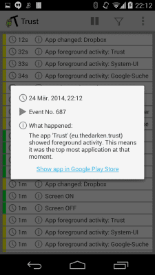 Скриншот приложения Trust - Event Logger - №3