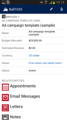 Скриншот приложения Dynamics CRM for phones - №5