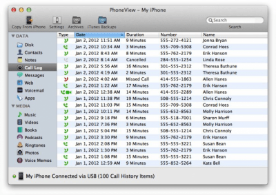 Скриншот приложения PhoneView - №4