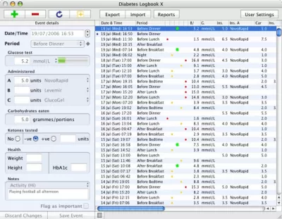 Скриншот приложения Diabetes Logbook X - №1