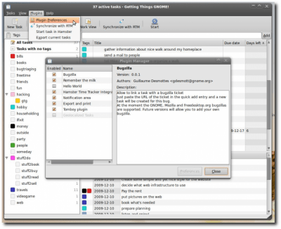 Скриншот приложения Getting Things GNOME! - №3