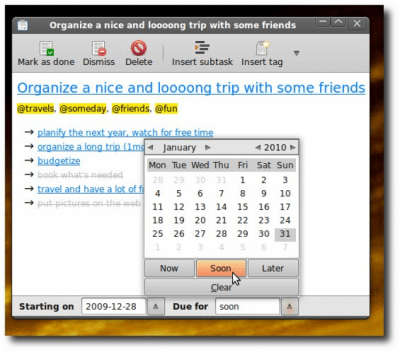 Скриншот приложения Getting Things GNOME! - №5