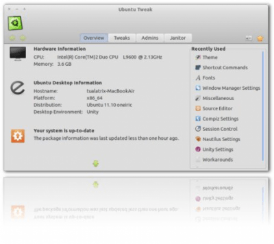 Скриншот приложения Ubuntu Tweak - №1