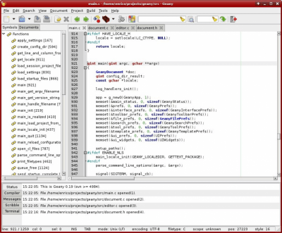 Скриншот приложения Geany - №1