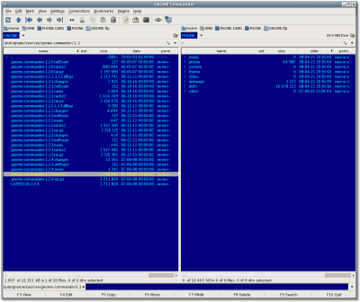 Скриншот приложения GNOME Commander - №1