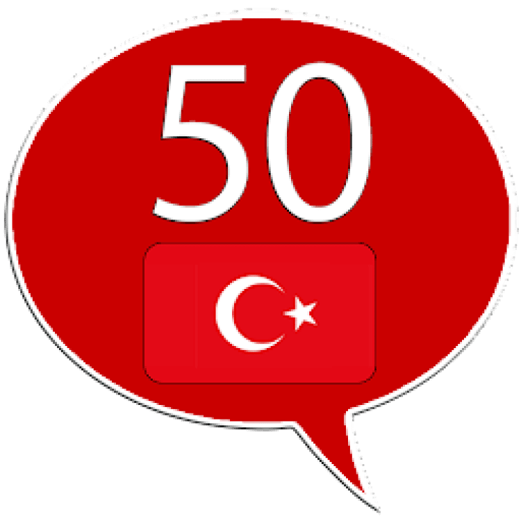 50 языков. Turkish language icon.