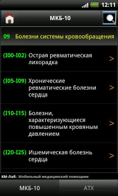 Скриншот приложения МКБ-10 / Стандарты / АТХ - №3