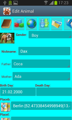 Скриншот приложения Родословная животного (Android) - №2