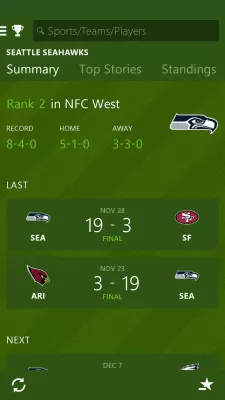 Скриншот приложения MSN Спорт — очки и статистика - №5
