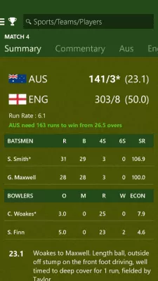 Скриншот приложения MSN Спорт — очки и статистика - №7