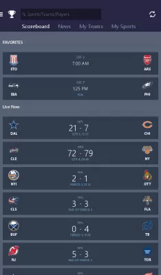 Скриншот приложения MSN Спорт — очки и статистика - №8