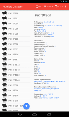 Скриншот приложения PICmicro Database - №6