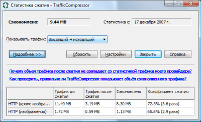 Скриншот приложения TrafficCompressor - №1