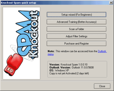 Скриншот приложения Knockout Spam for Outlook 2000/2002/2003 - №3