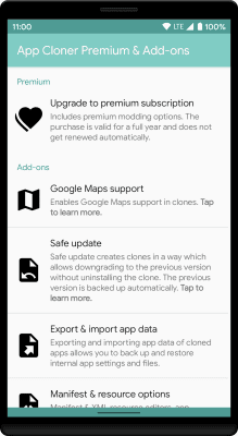 Скриншот приложения App Cloner Premium & Add-ons - №1