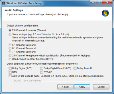 Скриншот приложения Windows 8 Codecs Pack - №4