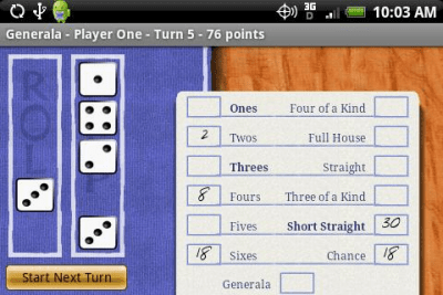 Скриншот приложения Generala Free (YahtZ) - №3