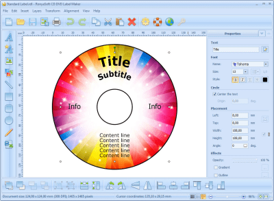 Скриншот приложения RonyaSoft CD DVD Label Maker - №1