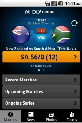 Скриншот приложения Yahoo! Cricket - №2