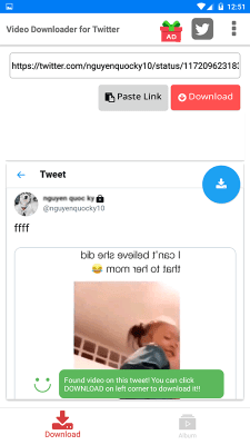 Скриншот приложения Video Downloader for Twitter - №4