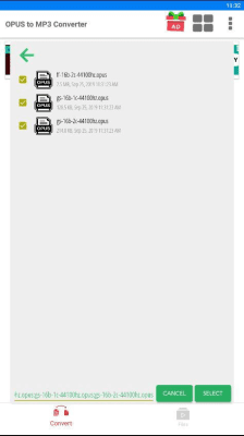 Скриншот приложения Opus to Mp3 converter - №1