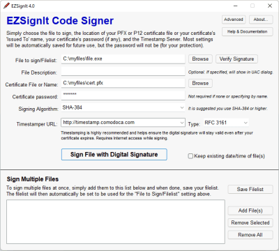 Скриншот приложения EZSignIt Digital Code Signer - №1