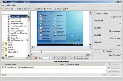 Скриншот приложения SWF Compressor-Decompressor - №1