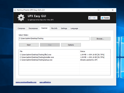 Скриншот приложения UPX Easy GUI - №2