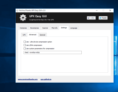 Скриншот приложения UPX Easy GUI - №4