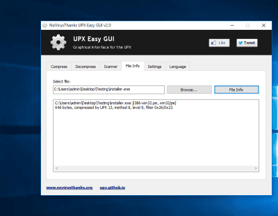 Скриншот приложения UPX Easy GUI - №5