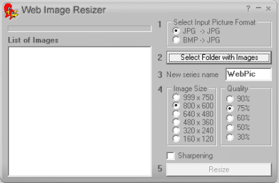 Скриншот приложения Multiple Web Image Resizer - №1