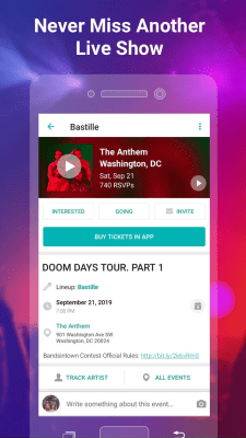 Скриншот приложения Bandsintown Concerts - №3