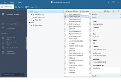 Скриншот приложения Auslogics Fle Recovery - №3