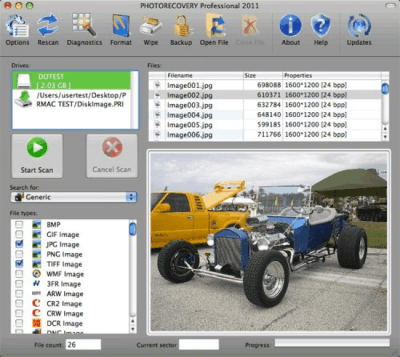 Скриншот приложения PHOTORECOVERY Professional 2010 - №1