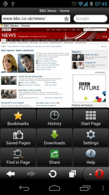 Скриншот приложения Opera Mini Next - №3