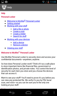 Скриншот приложения McAfee Personal Locker - №4