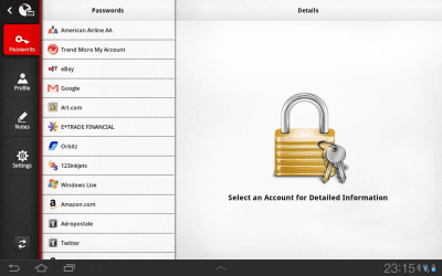 Скриншот приложения Password Manager for Tablet (Depreciated) - №1