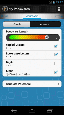 Скриншот приложения My Passwords Generator - №2