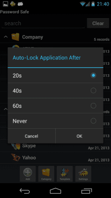 Скриншот приложения Password Safe Lite - №8
