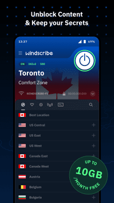 Скриншот приложения Windscribe VPN - №1