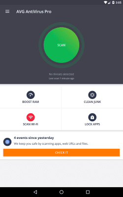 Скриншот приложения AntiVirus FREE для планшетов - №1
