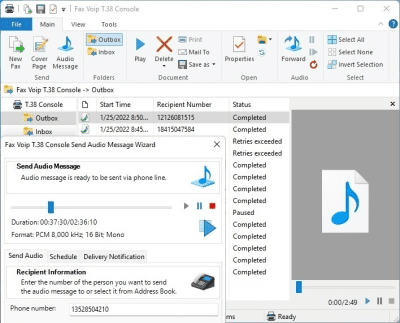 Скриншот приложения Fax Voip T.38 Console - №3