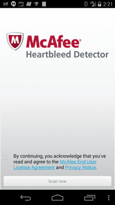 Скриншот приложения McAfee Heartbleed Detector - №1