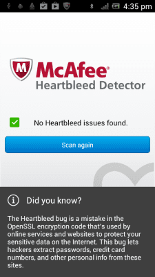 Скриншот приложения McAfee Heartbleed Detector - №9